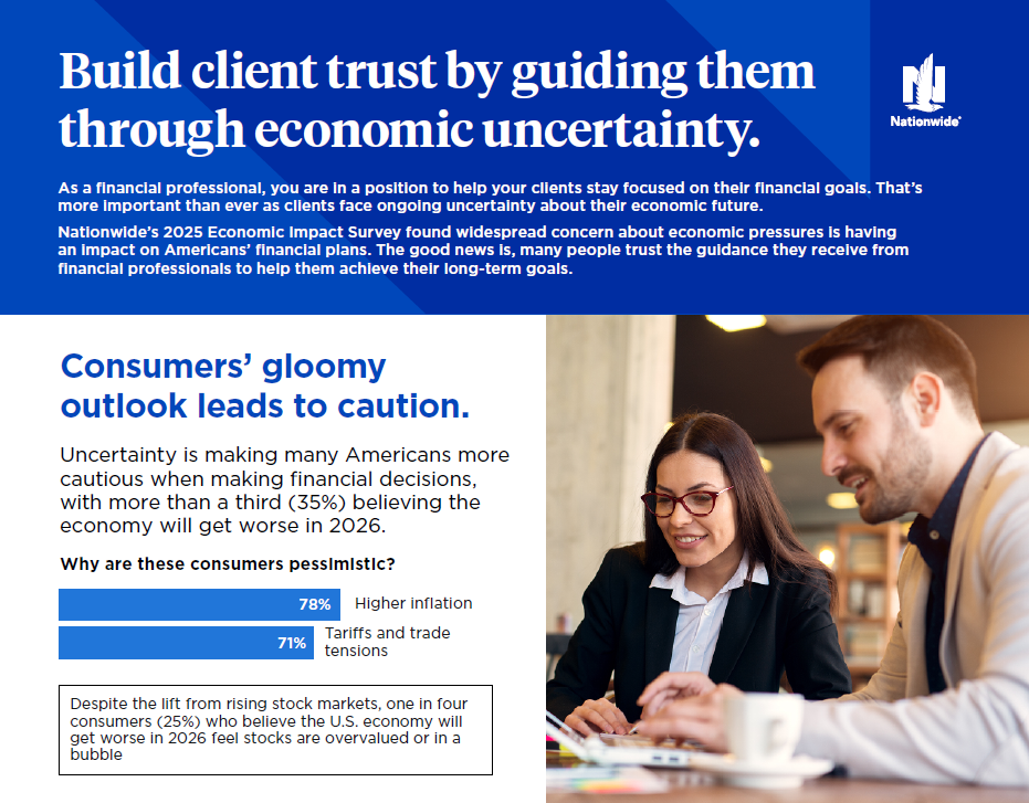 Preview of infographic titled Build client trust by guiding them through economic uncertainty.