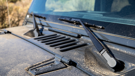 windshield wipers on a Jeep