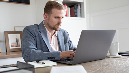 person using laptop