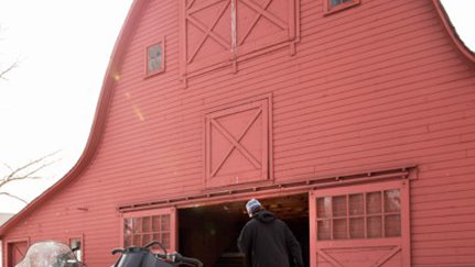 exterior of a red barn