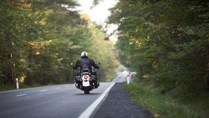 Person riding motorcycle