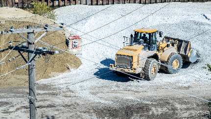 heavy machinery in a gravel pit