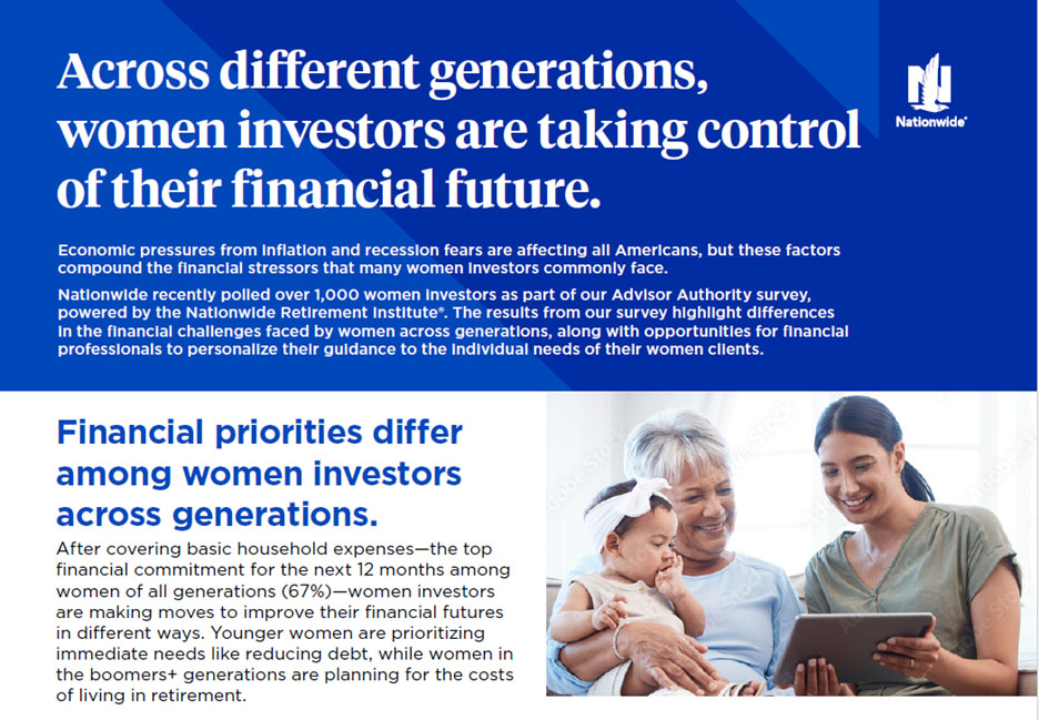 Infographic image preview: Across different generations, women investors are taking control of their financial future.