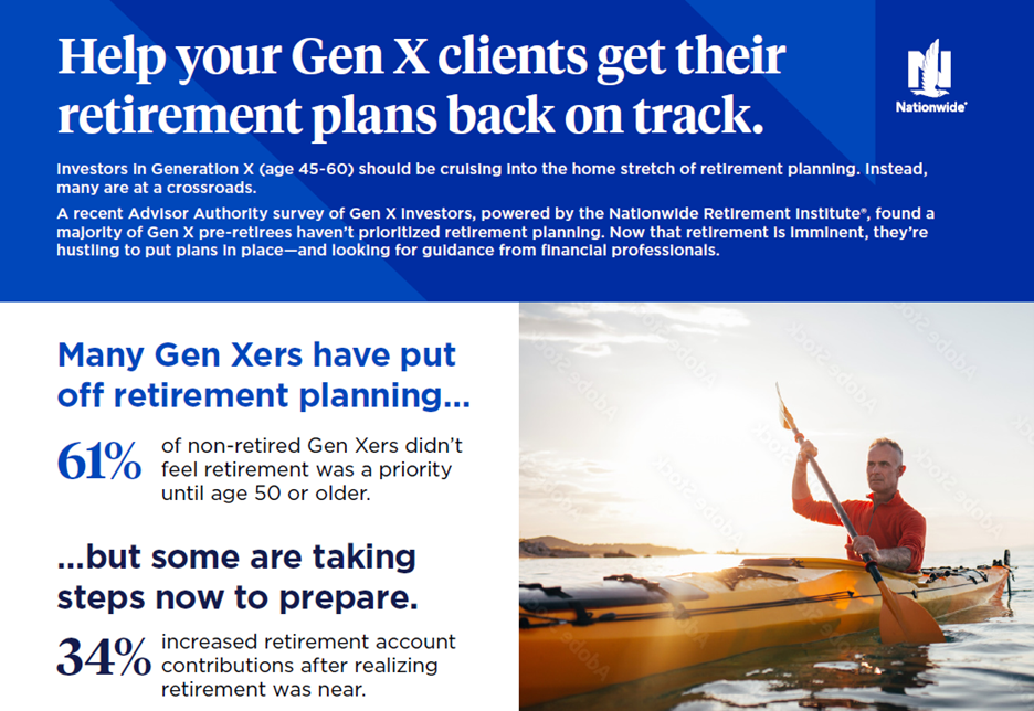 Preview of infographic titled Help your Gen X clients get their retirement plans back on track