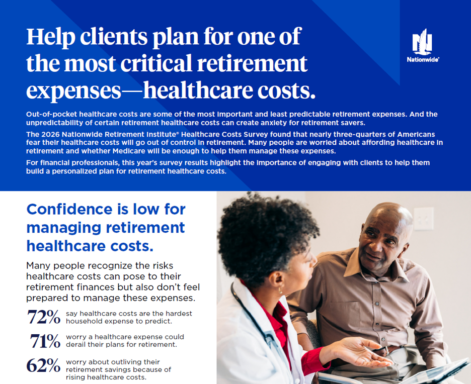 Preview of an infographic titled: Help clients plan for one of the most critical retirement expenses—healthcare costs.