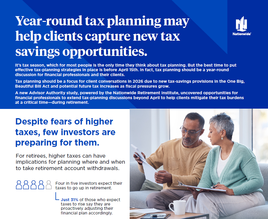 Preview of infographic titled: Year-round tax planning may help clients capture new tax savings opportunities.