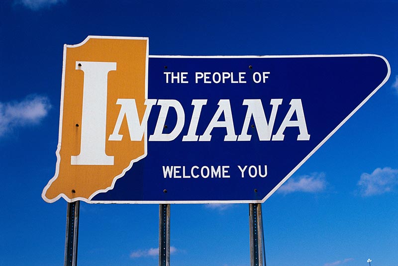 State of Indiana sign
