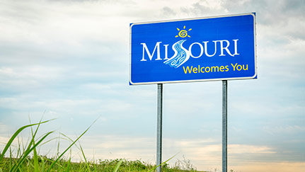 Missouri Welcomes You road sign