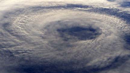 view of hurricane from above