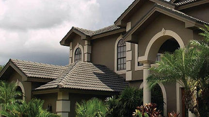 exterior of home with dark clouds