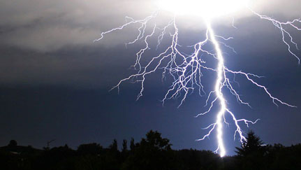 lightning strike during a storm