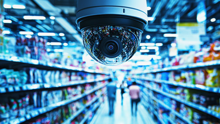 security camera in outdoor commercial property